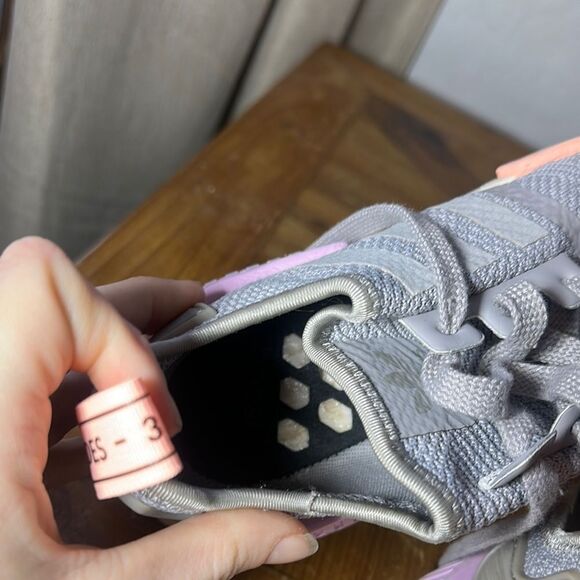 Adidas Gray and Pink Sneakers with Knit Fabric and Chunky Sole - Picture 9 of 9